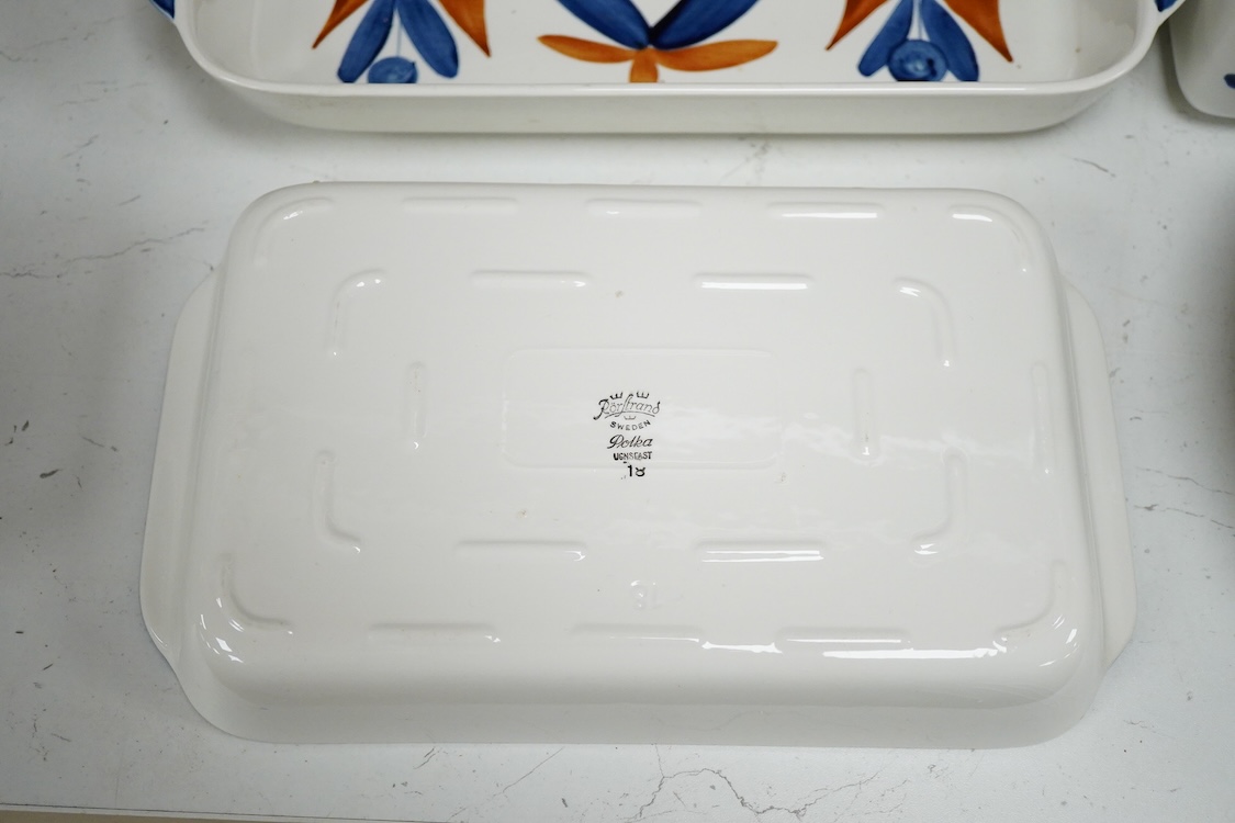 A Rorstrand Polka pattern part dinner service, designed by Marianne Westman